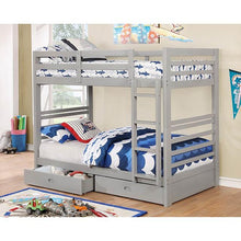 Load image into Gallery viewer, California Iv Black, Walnut, Gray, &amp; White Twin/Twin Bunk Bed
