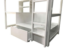 Load image into Gallery viewer, CALLISTUS Twin Workstation Loft Bed, White &amp; Gray
