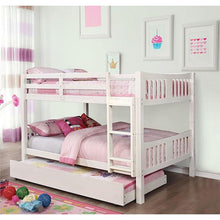 Load image into Gallery viewer, Cameron Dark Walnut, White &amp; Gray Full/Full Bunk Bed
