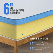 Load image into Gallery viewer, Artemisia 6&quot; Full, Queen, &amp; Twin Memory Foam Mattress
