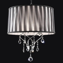 Load image into Gallery viewer, Arya Black/Chrome Ceiling Lamp, Hanging Crystal
