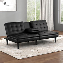 Load image into Gallery viewer, Eidsberg Futon Sofa Bed Orange, Grey, Brown, &amp; Black
