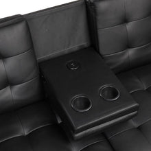 Load image into Gallery viewer, Eidsberg Futon Sofa Bed Orange, Grey, Brown, &amp; Black
