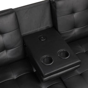 Eidsberg Futon Sofa Bed Orange, Grey, Brown, & Black