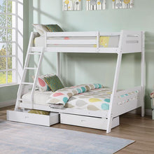 Load image into Gallery viewer, Emilee Twin/Full Bunk Bed White, Grey, Espresso, &amp; Black
