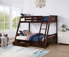 Load image into Gallery viewer, Emilee Twin/Full Bunk Bed White, Grey, Espresso, &amp; Black
