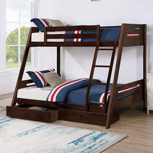 Load image into Gallery viewer, Emilee Twin/Full Bunk Bed White, Grey, Espresso, &amp; Black
