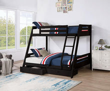 Load image into Gallery viewer, Emilee Twin/Full Bunk Bed White, Grey, Espresso, &amp; Black
