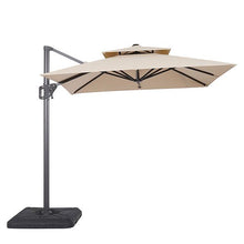 Load image into Gallery viewer, Fida 8 Ft Square Umbrella w/ Double Top + 37&quot; Large Base

