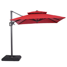Load image into Gallery viewer, Fida 8 Ft Square Umbrella w/ Double Top + 37&quot; Large Base
