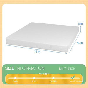 Forsythia 8" E.King Green Tea Gel Memory Foam