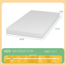 Load image into Gallery viewer, Forsythia 8&quot; Twin Green Tea Gel Memory Foam
