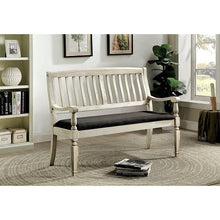 Load image into Gallery viewer, Georgia Antique White/Gray Love Seat Bench
