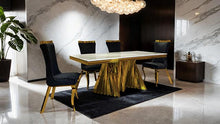 Load image into Gallery viewer, Basilicata 7 Pc Dining Set Gold &amp; Silver
