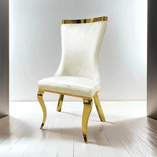 Load image into Gallery viewer, Basilicata Gold Chair (2/CTN) White, Gray, &amp; Black
