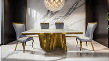 Load image into Gallery viewer, Basilicata Gold Chair (2/CTN) White, Gray, &amp; Black

