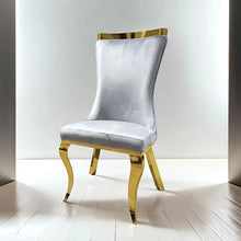 Load image into Gallery viewer, Basilicata Gold Chair (2/CTN) White, Gray, &amp; Black
