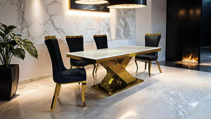 Basilicata Gold Chair (2/CTN) White, Gray, & Black