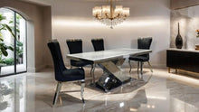 Load image into Gallery viewer, Basilicata Gold Chair (2/CTN) White, Gray, &amp; Black
