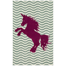 Load image into Gallery viewer, BARON 5&#39; X 8&#39;, Area Rug, Horse, Sage Green/Fuchsia image
