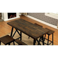 Load image into Gallery viewer, Lainey Weathered Medium Oak/Black Counter Ht. Table
