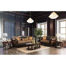 Load image into Gallery viewer, Quirino Tan/Dark Brown Love Seat
