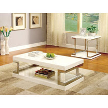 Load image into Gallery viewer, MEDA White/Chrome Coffee Table, White
