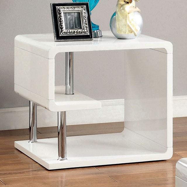 Ninove I White/Chrome End Table image