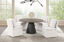 Load image into Gallery viewer, Broager 5 Pc Dining Set (White Swivel Chairs)
