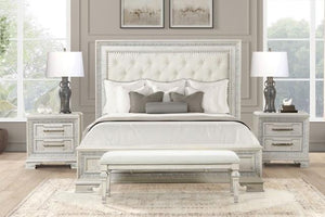 Stella Mia E.King & Queen Bed White & White