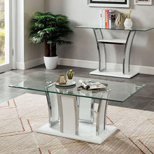 Load image into Gallery viewer, Staten Glossy White/Chrome Coffee Table image
