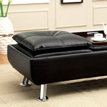 Load image into Gallery viewer, HAUSER II Black/Chrome Ottoman, Black image
