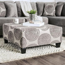 Load image into Gallery viewer, Bonaventura Gray/Pattern Ottoman image
