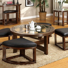 Load image into Gallery viewer, Crystal Cove II Dark Walnut Round Coffee Table w/ 4 Stools image
