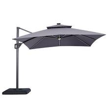 Load image into Gallery viewer, Sano 10 Ft Square Umbrella w/ Double Top w/ LED Light + 37&quot; Large Base image
