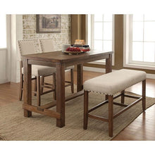 Load image into Gallery viewer, SANIA Rustic Oak Counter Ht. Bench
