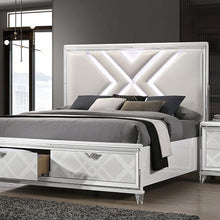 Load image into Gallery viewer, Emmeline Bed Silver &amp; White
