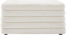 Load image into Gallery viewer, Lorenzo Cream Velvet Ottoman
