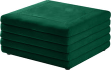 Load image into Gallery viewer, Lorenzo Green Velvet Ottoman
