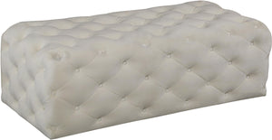 Casey Cream Velvet Ottoman/Bench image