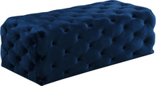 Load image into Gallery viewer, Casey Navy Velvet Ottoman/Bench image
