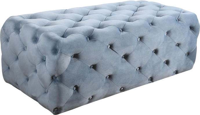 Casey Sky Blue Velvet Ottoman/Bench image