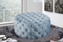 Load image into Gallery viewer, Addison Sky Blue Velvet Ottoman/Bench
