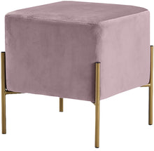 Load image into Gallery viewer, Isla Pink Velvet Ottoman/Stool
