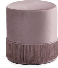 Load image into Gallery viewer, Teddy Pink Velvet Ottoman/Stool
