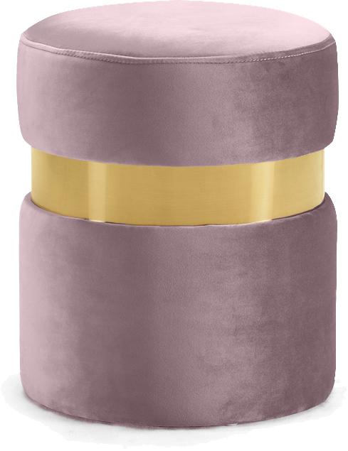 Hailey Pink Velvet Ottoman/Stool image