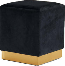 Load image into Gallery viewer, Jax Black Velvet Ottoman/Stool
