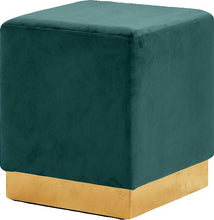 Load image into Gallery viewer, Jax Green Velvet Ottoman/Stool
