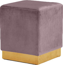 Load image into Gallery viewer, Jax Pink Velvet Ottoman/Stool
