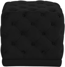 Load image into Gallery viewer, Stella Black Velvet Ottoman/Stool
